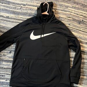 Nike Black Hoodie with White Swoosh Logo